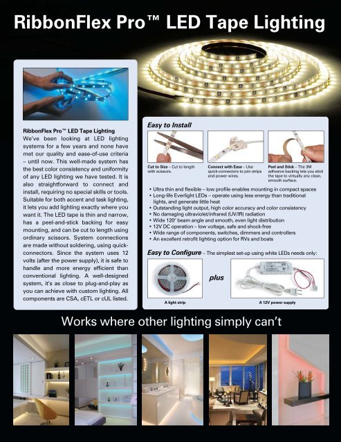 RibbonFlex Pro™ LED Tape Lighting - Lee Valley Tools