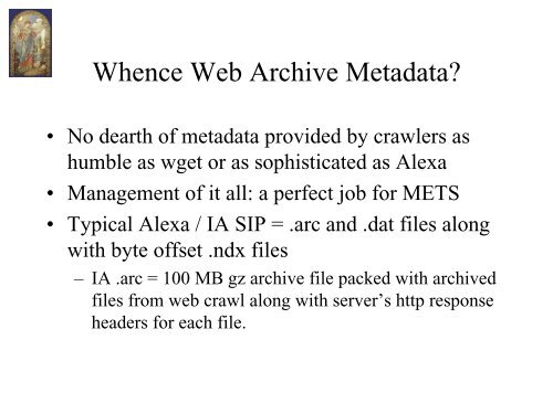 METS and MODS / MINERVA METS Profiles for Web Sites
