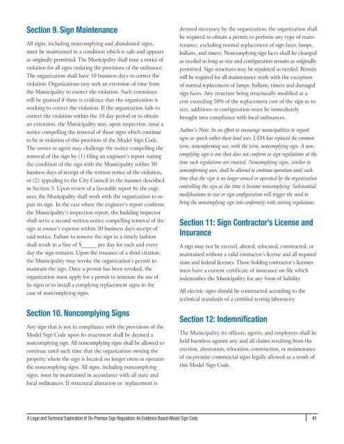 An Evidence Based Model Sign Code - College of Design ...