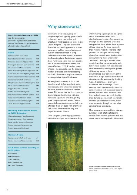 Important Stonewort Areas - Plantlife