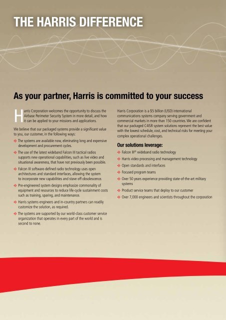 HARRIS SECURITY SYSTEM - Harris RF Communications - Harris ...