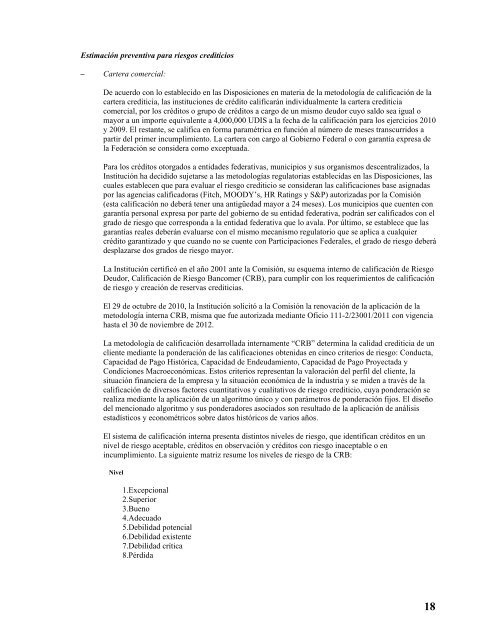 Reporte Anual que se presenta de acuerdo con las disposiciones ...