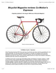 Review - Co-Motion's Espresso - Co-Motion Cycles