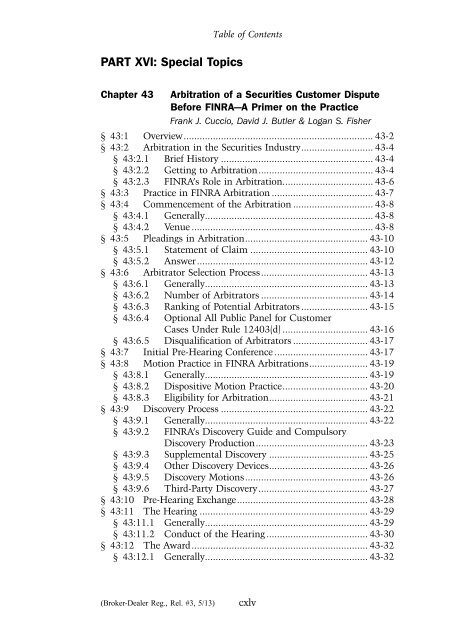 Table of Contents - Practising Law Institute