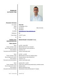 Akademski curriculum vitae - MaÅ¡inski fakultet - untz