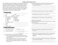 Suicide Incident Report Form