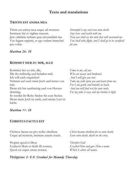 Gethsemane â 21 March 2013 - College Choir