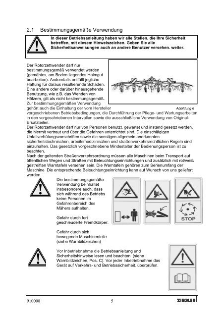 Rotorzettwender HR 671-DH Betriebsanleitung