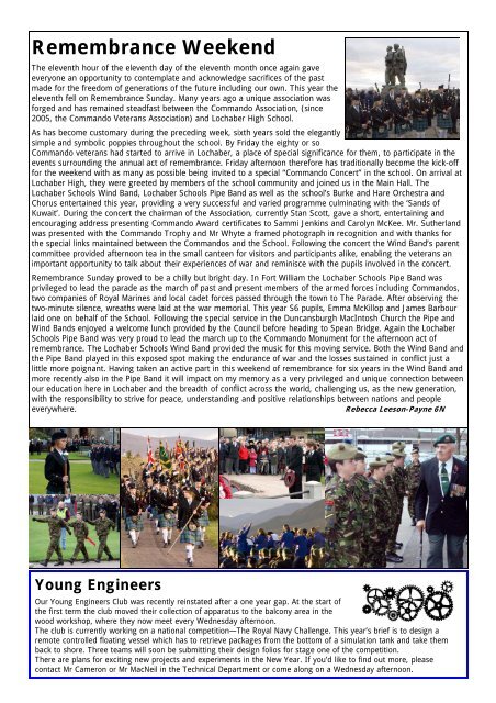 Newsletter 7 - December 2007 - Lochaber High School