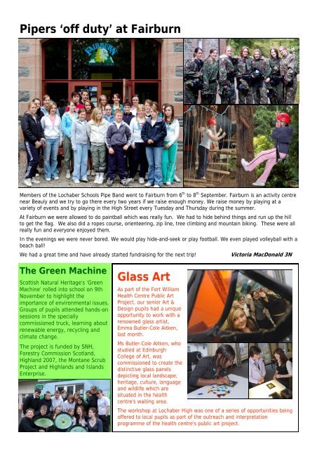 Newsletter 7 - December 2007 - Lochaber High School