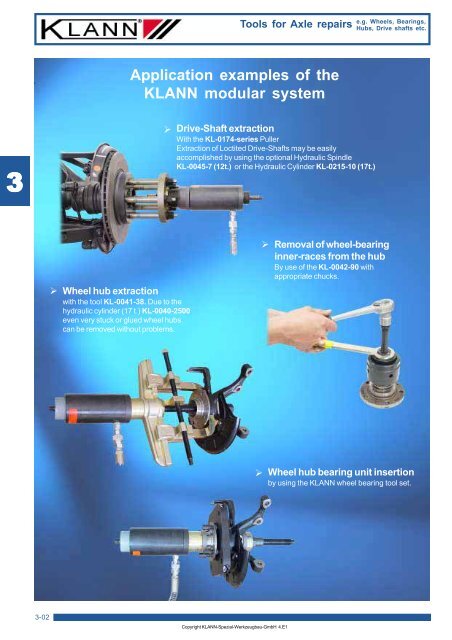 Tools for Axle repairs e.g. Wheels, Bearings, - CARTEL