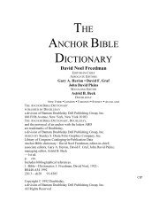THE ANCHOR BIBLE DICTIONARY - Ancient Hebrew Poetry