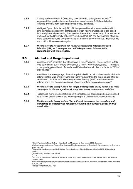 National Motorcycle safety action plan - Road Safety Authority