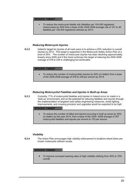 National Motorcycle safety action plan - Road Safety Authority