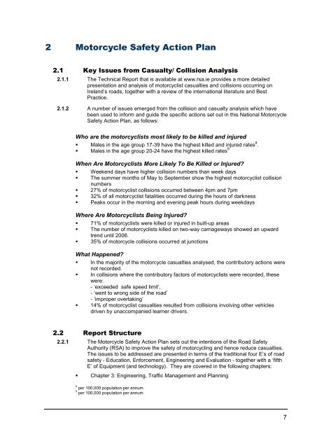 National Motorcycle safety action plan - Road Safety Authority