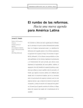 El rumbo de las reformas. Hacia una nueva agenda para America ...