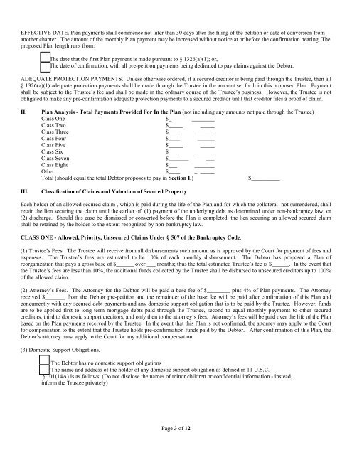 Chapter 13 Plan - Bankruptcy Mortgage Project