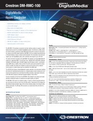 Spec Sheet: DM-RMC-100 - Custom Controls