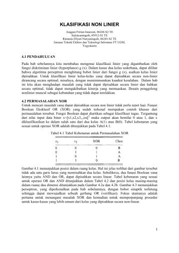 KLASIFIKASI NON LINIER - Teknik Elektro UGM