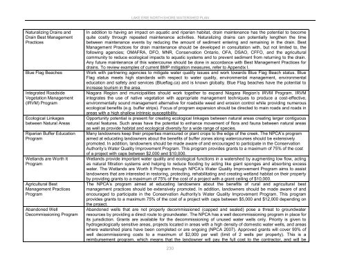 Lake Erie North Shore Watershed Plan - Niagara Peninsula ...