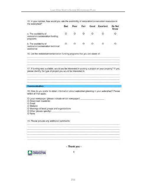 Lake Erie North Shore Watershed Plan - Niagara Peninsula ...