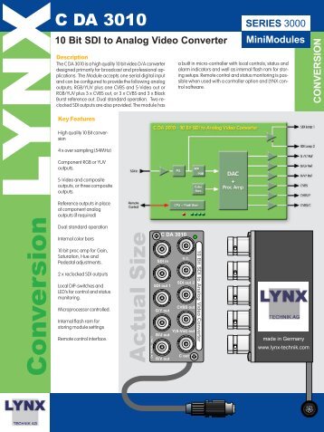 10 Bit SDI to Analog Video Converter - LYNX Technik AG