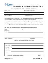 Accounting of Disclosures Request Form - Facey Medical Group
