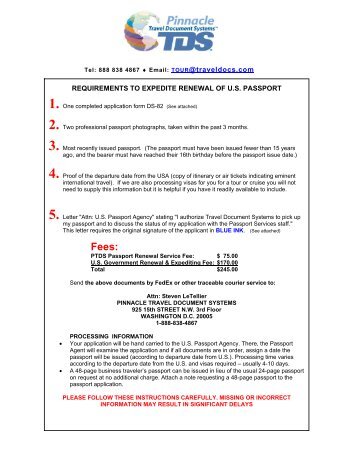 requirements to expedite renewal of us passport - Travel Document ...