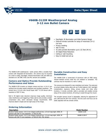 Data/Spec Sheet www.vicon-security.com V660B-312IR ...