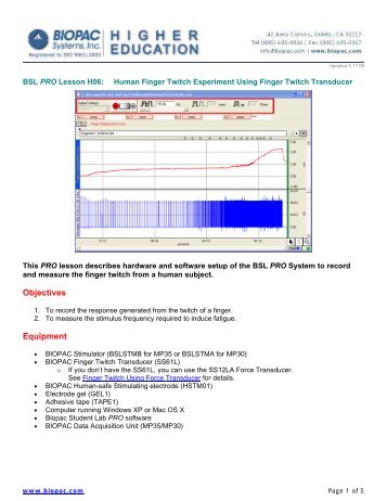 BSL PRO Lesson H06 (SS61l) - Biopac