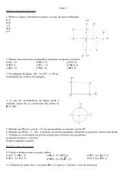 Geometria analÃ­tica - Lista de exercÃ­cios 1