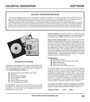 CELESTIAL NAVIGATION SOFTWARE - Celestaire