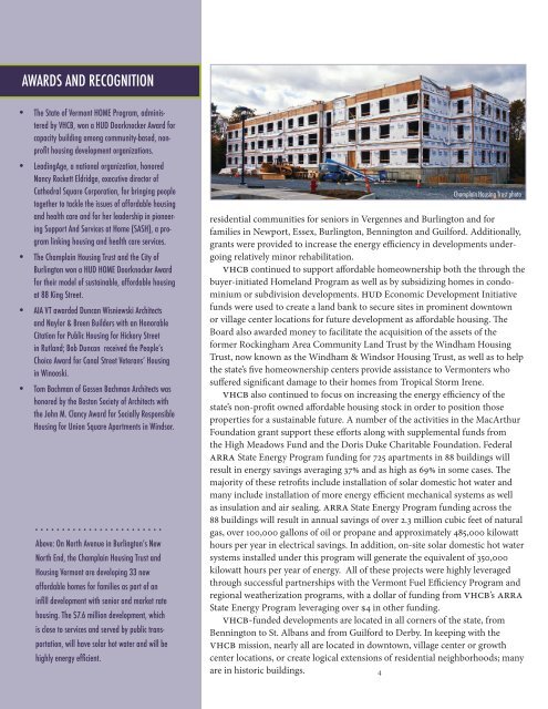 2011 Annual Report to the General Assembly - Vermont Housing ...