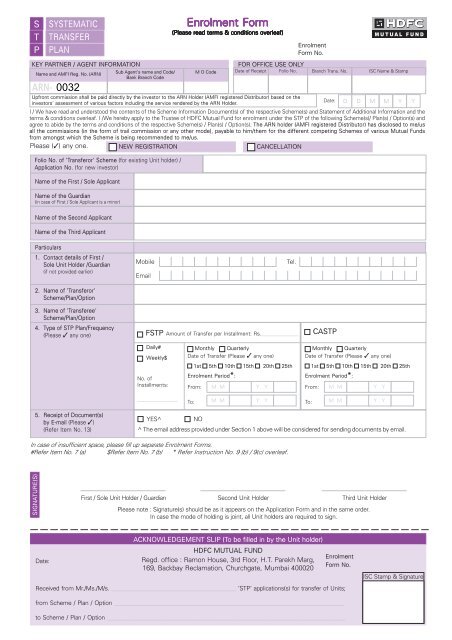 Application Form for Debt Schemes 0032 - Rrfinance.com