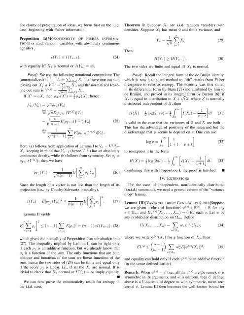 The Monotonicity of Information in the Central Limit Theorem and ...