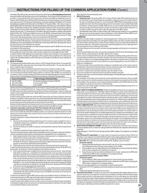 Key Information Memorandum & Common Application Form Key ...