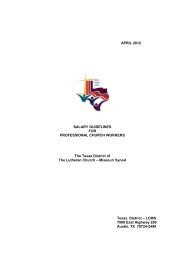 2012 Salary Guidelines - The Texas District of the Lutheran Church ...