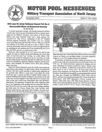 November 2002 Motor Pool Messenger - Military Transport ...