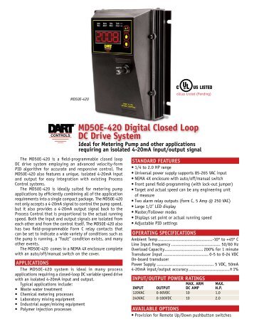 Md50e-420 digital closed loop dc drive System - Dart Controls