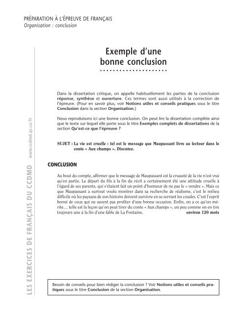 conclusion de dissertation sur le travail