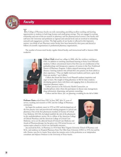 2007 Annual Report - College of Pharmacy - The Ohio State University