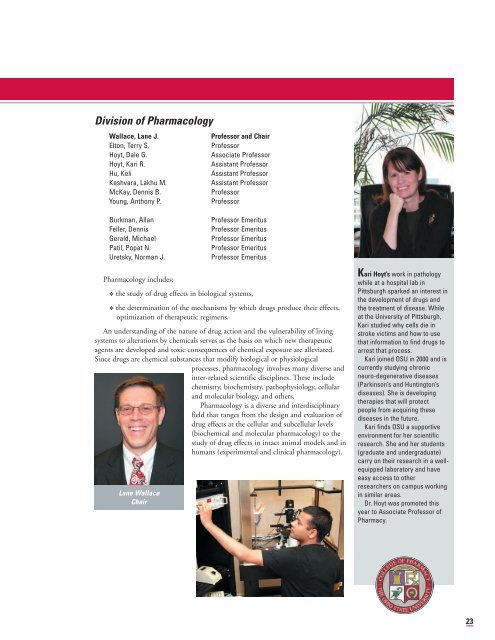 2007 Annual Report - College of Pharmacy - The Ohio State University