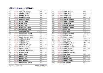 2011/12 Member List