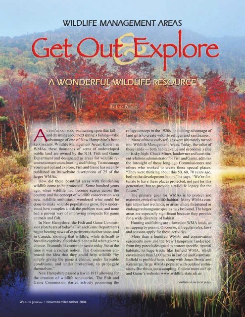 Printable New Hampshire Wildlife Management Areas