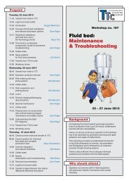 Fluid bed: Maintenance & Troubleshooting - TTC