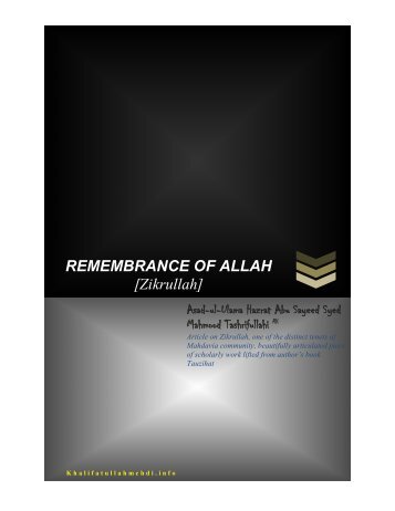 Perpetual Remembrance of Allah - Khalifatullah Mehdi