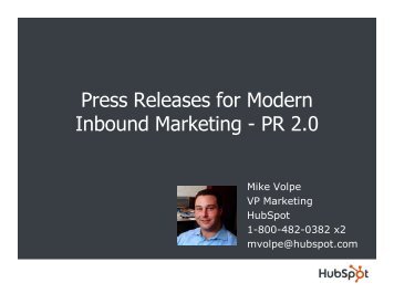 Press Releases for Modern Inbound Marketing - PR 2.0