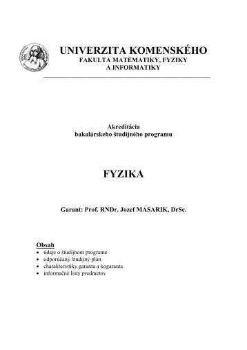 BakalÃ¡rsky Å¡tudijnÃ½ program fyzika - fyzikazeme.sk