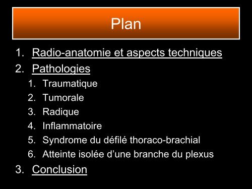 Imagerie du plexus brachial normal et pathologique