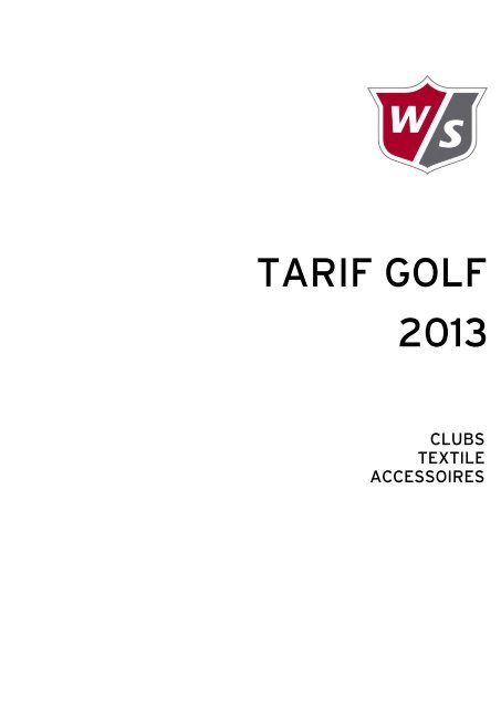 TARIF GOLF 2013